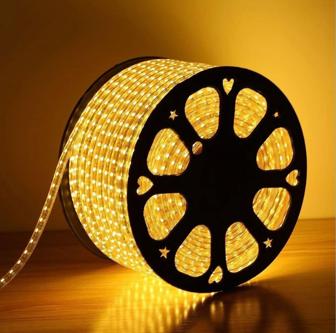 Led Rope Light 3 Meters Super HighGlow Warm Color Not Comes With Back Side Tape Candle (Yellow, Pack of 1)